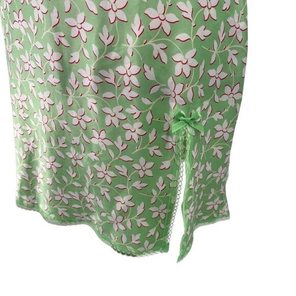 Victoria's Secret Angels Lace Trim Slip Dress/Nightie Gown Green Floral Small - Picture 6 of 10